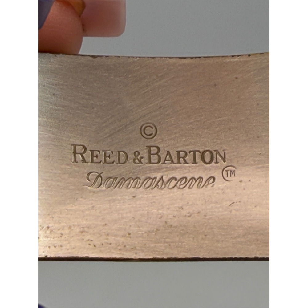 Reed & Barton Damascene Floral Cuff Bracelet Vintage Silver Gold Copper Tone 439 - Picture 4 of 6